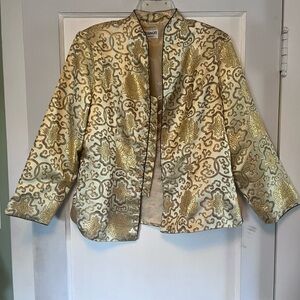 Canali Gold and Cream Brocade Blazer